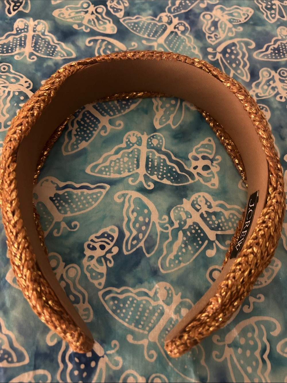 J. Crew Metallic Gold Braided Headband